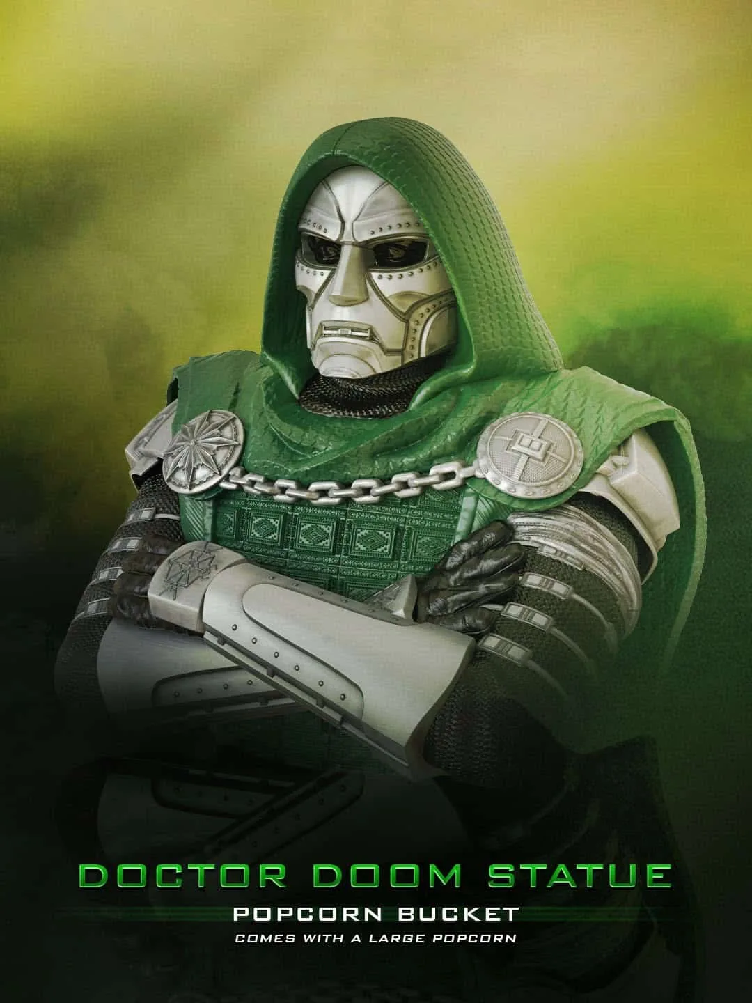 The Doctor Doom statue bucket, sold at all five chains (Regal's version)