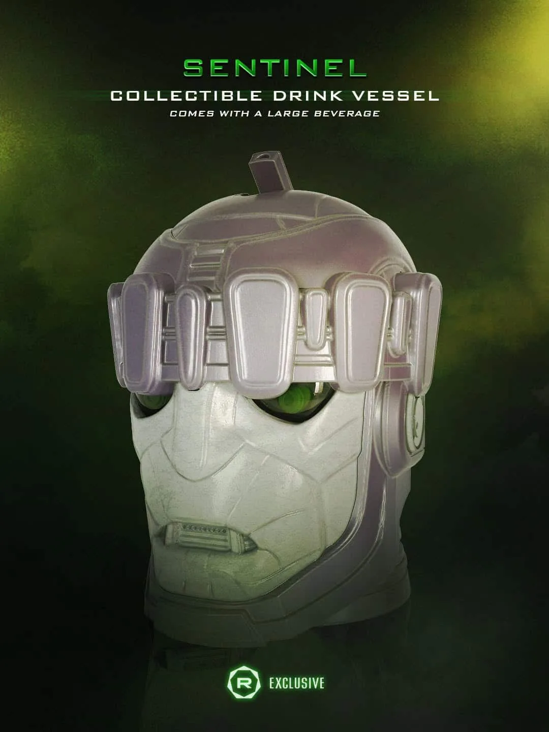 Regal's Sentinel head holds a drink rather than popcorn
